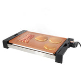 Electric Indoor Grill, 21.63 in Copper Nonstick, 1500W with Detachable Thermostat and Grease Tray, by MegaChef