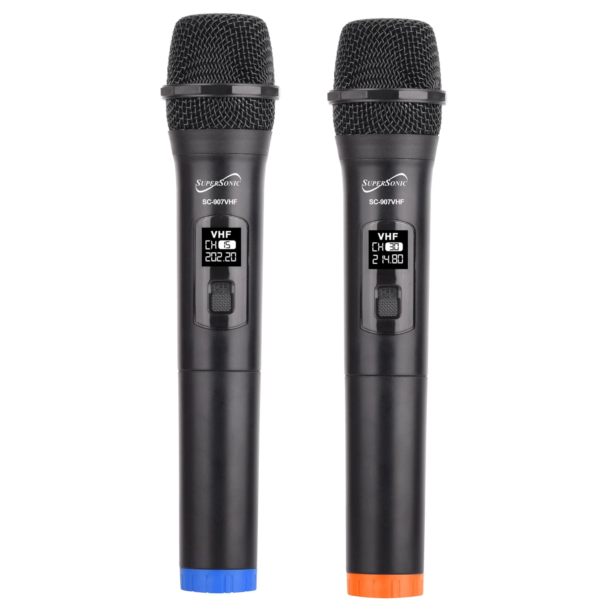 SuperSonic SC-907VHF Dual Channel VHF Wireless Microphone System with 2 Handheld Mics