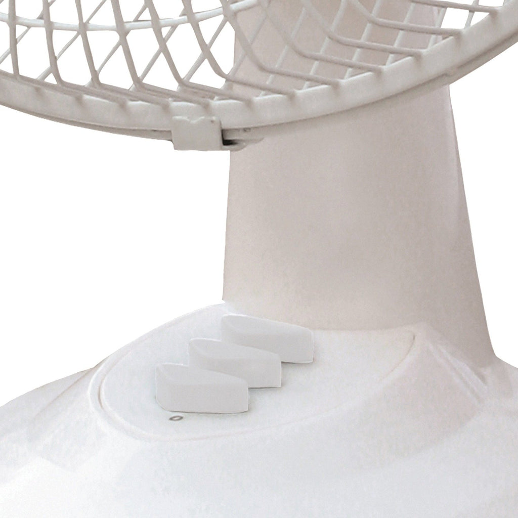 Brentwood Kool Zone F-9DW 9-Inch 2-Speed Oscillating Desk Fan - White, 40W with Adjustable Tilt Head and Carry Handle