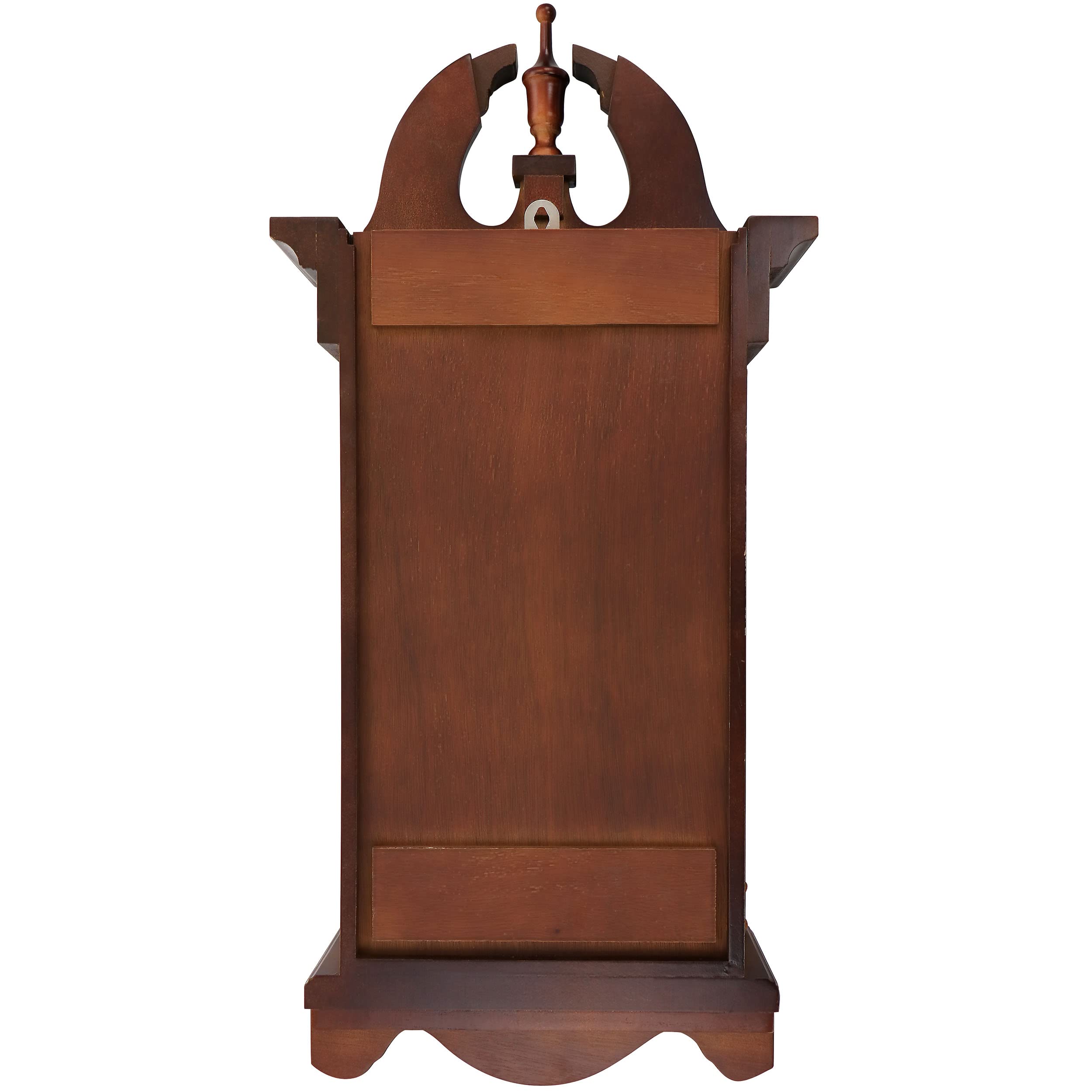 Bedford Clock Delphine 27-Inch Mahogany Chiming Pendulum Wall Clock – Roman Numerals & Golden Accents