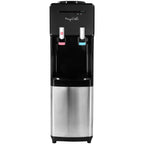 MegaChef Hot & Cold Water Dispenser – Stainless Steel 5-Gallon Top-Loading Cooler with Child Safety Lock