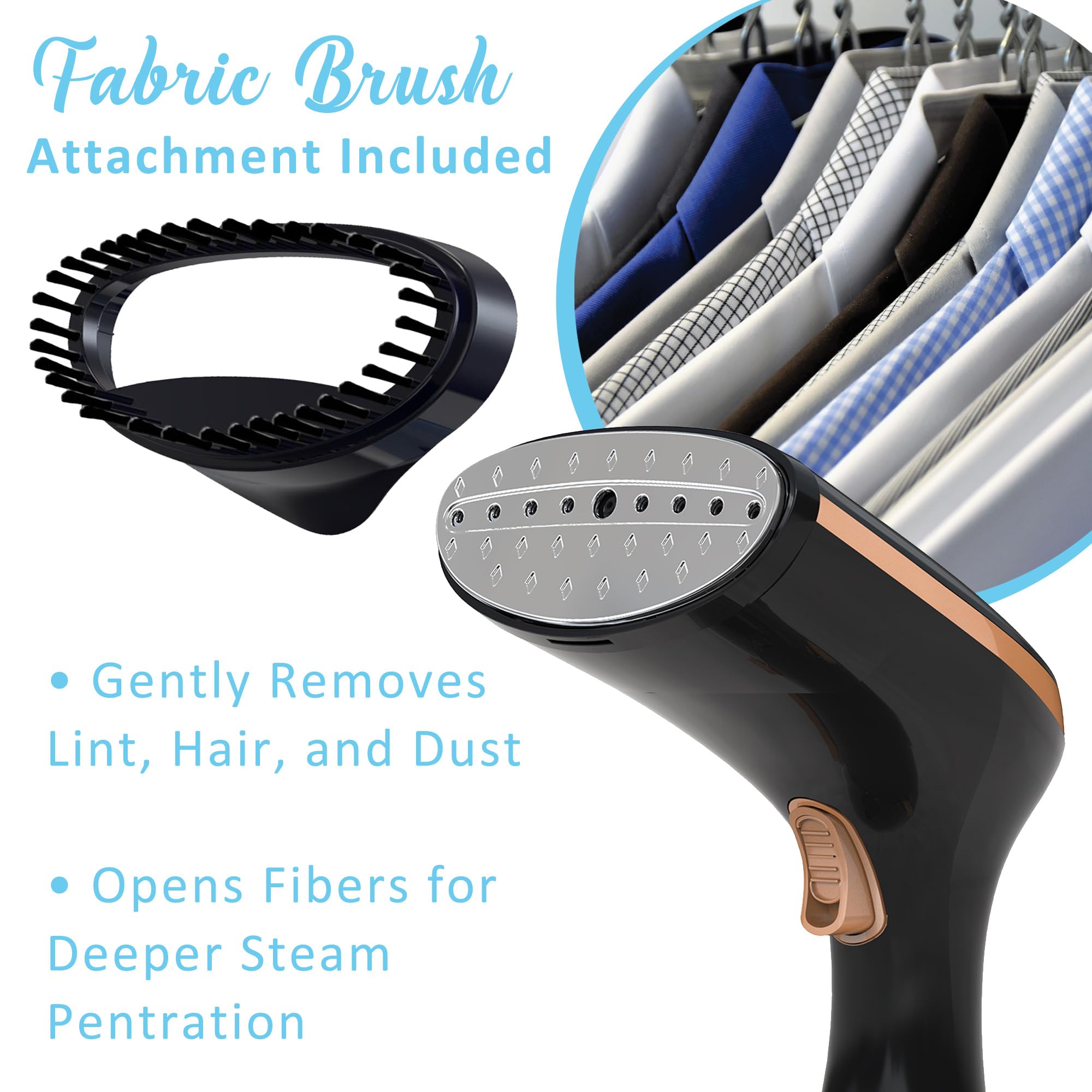 Brentwood MPI-42BK 1200W Handheld Garment Steamer with Stainless Soleplate - Black