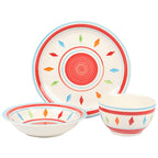Gibson Home Heidy 12-Piece Durastone Dinnerware Set, Red, Service for 4