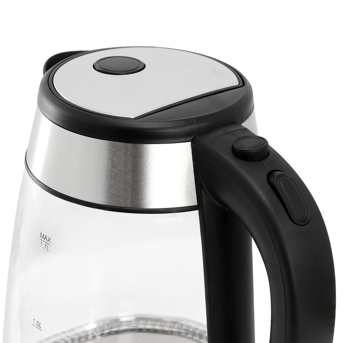 MegaChef Electric Water Boiler and Glass Tea Kettle, 1.7 Quart, Silver