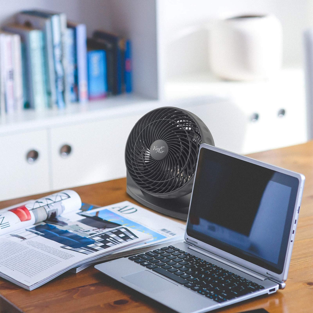 Vie Air VA-8TBF 8 Inch High-Velocity Turbo Desk & Floor Fan, 3-Speed, Tilting Head