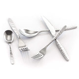 MegaChef La Vague 20-Piece Stainless Steel Flatware Set, Silver, Service for 4