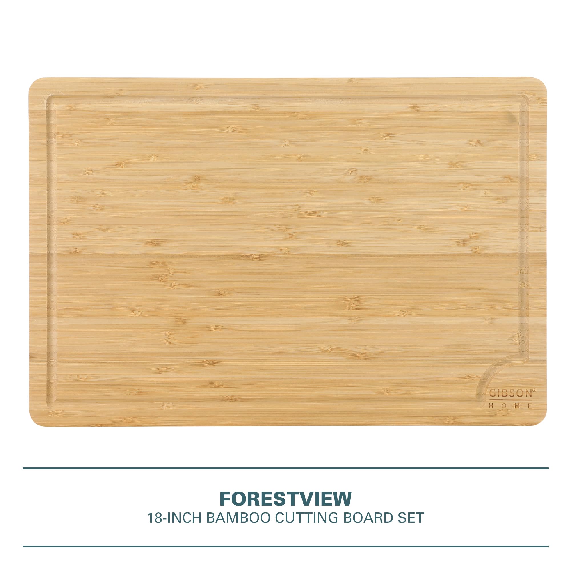 Gibson Home Forestview 18" x 12" Bamboo Cutting Board with Juice Grooves
