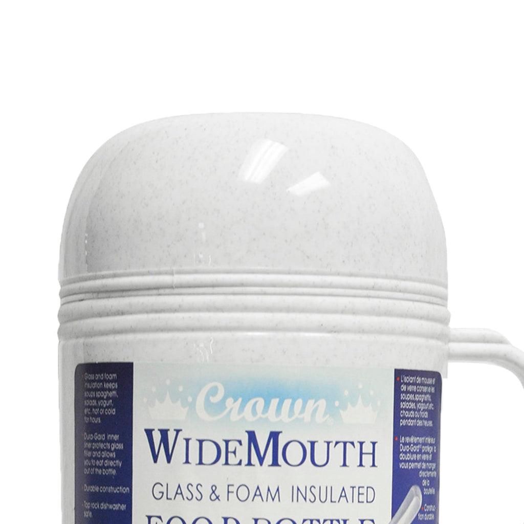 Brentwood 1.0L Wide-Mouth Glass Vacuum Insulated Food Thermos – Keeps Food Hot or Cold, Lid Doubles as a Bowl