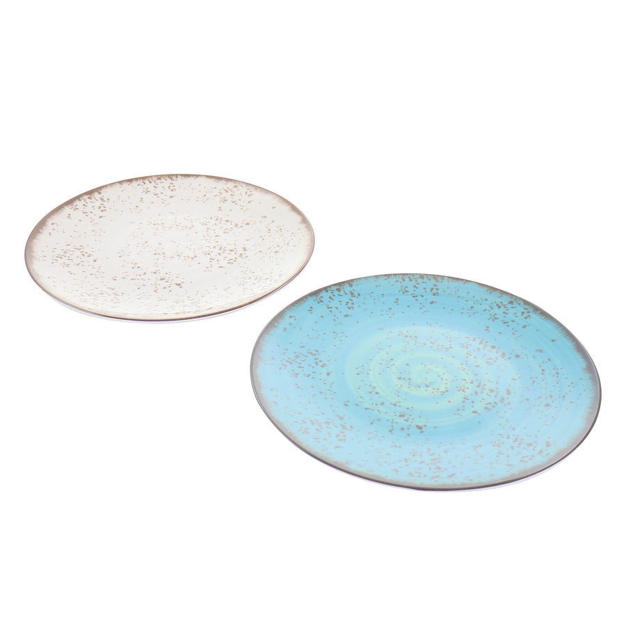 Elama Pryce 12 Piece Melamine Dinnerware Set, Assorted Colors, Service for 4
