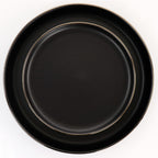 Elama Paul 16 Piece Stoneware Dinnerware Set in Matt Black with Gold Rim, Matte Black, 16 Piece Set (Arthur Paul Louis Set)