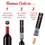 Brentwood Portable Electric Wine Bottle Opener with Foil Cutter, Black