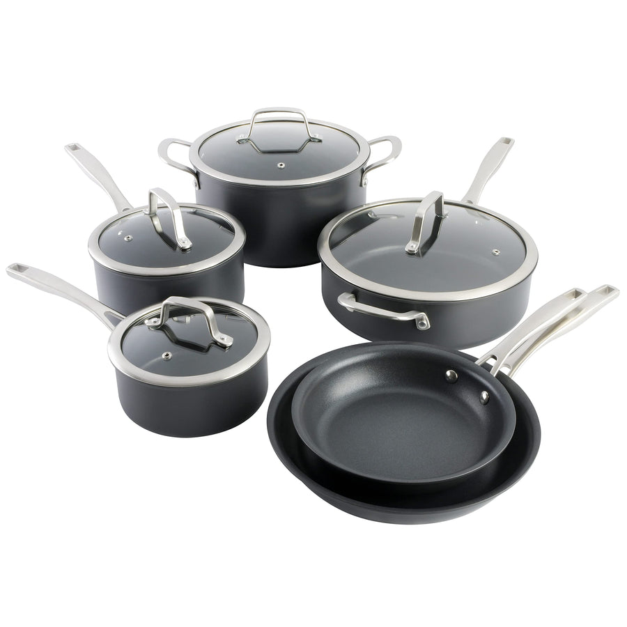 Kenmore Pro Arbor Heights 10-Pc Cookware Set, Induction Ready, Black