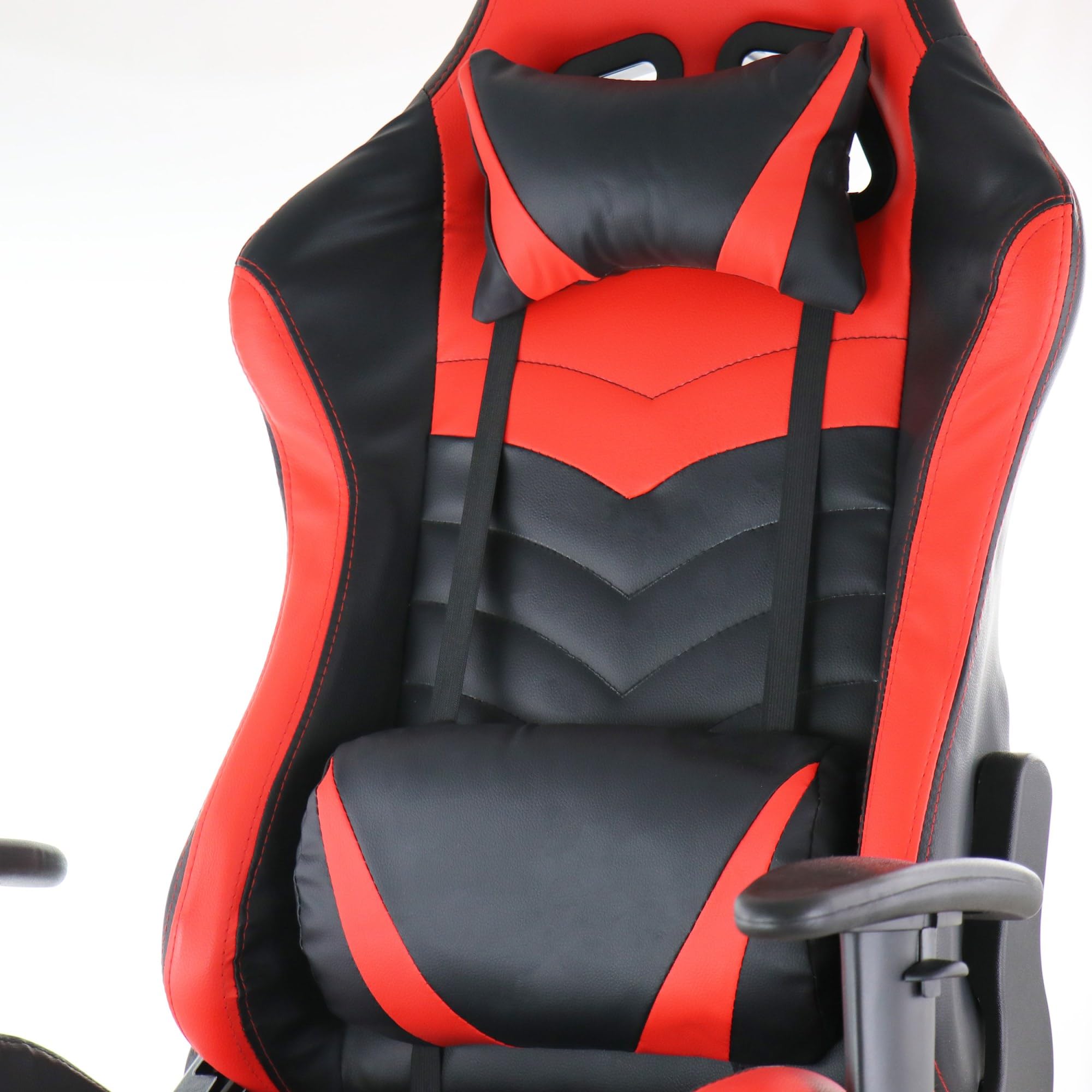 Gamefitz GF-2002 Ergonomic Gaming Chair – Adjustable High-Back Racing-Style Office Chair (Black & Red)