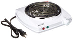 Brentwood TS-322 1000W Single Electric Burner – White Portable Countertop Hot Plate