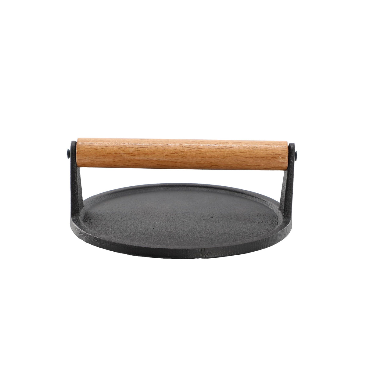 MegaChef MC-1022 7.5 Inch Round Pre-Seasoned Cast Iron Grill Press, 2.2 lb Smash Burger and Bacon Weight