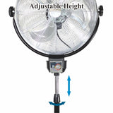 Optimus F-4205 20-Inch 3-Speed Industrial-Grade High-Velocity Oscillating Stand Fan, Chrome Grill