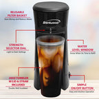 Brentwood KT-2121BK Single Serve Iced Coffee & Tea Maker with 20 oz Insulated Tumbler - Black