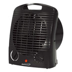 Brentwood H-F306BK 1500W Portable Electric Space Heater and Fan - Black, Adjustable Thermostat with Tip-Over Protection
