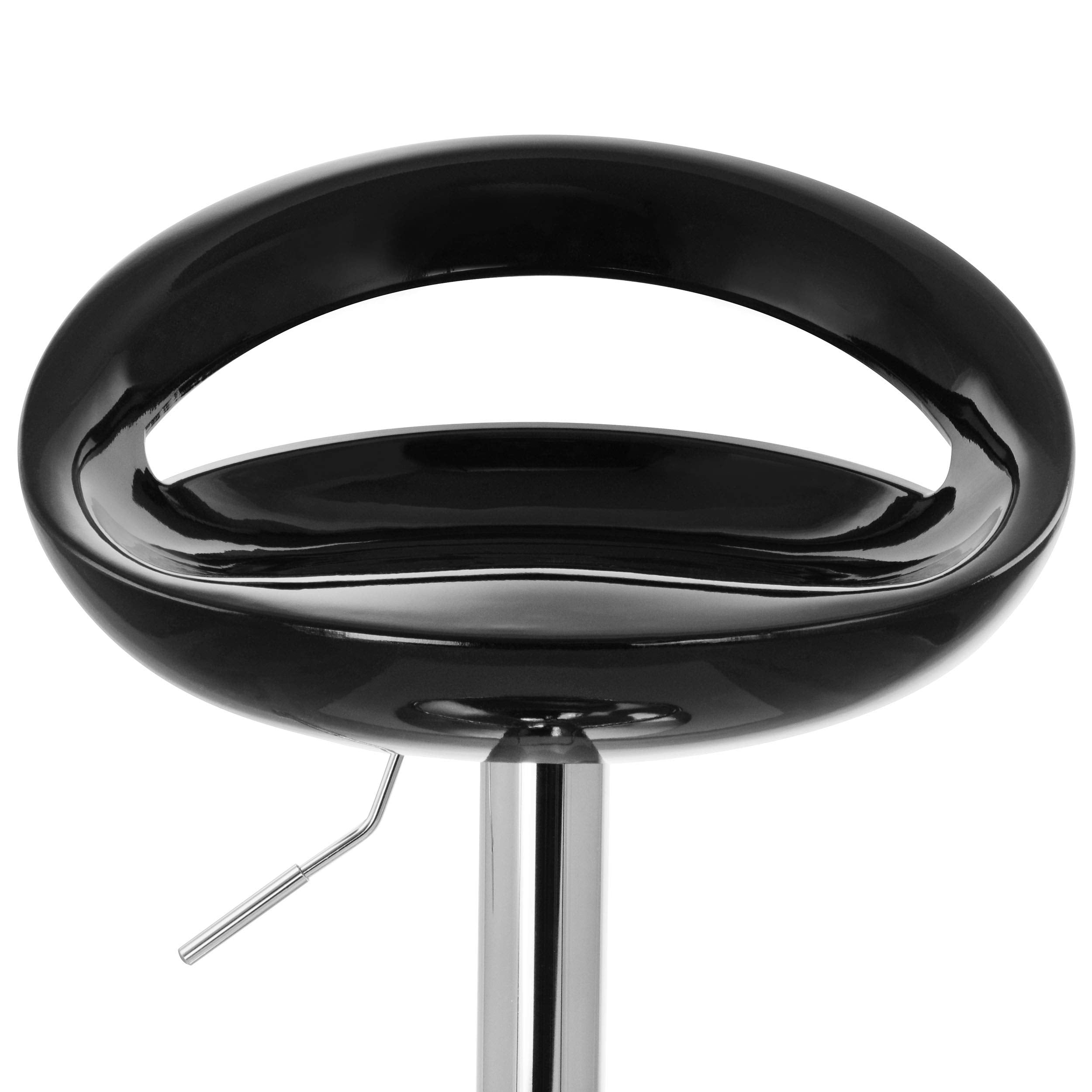 Elama Modern Retro Adjustable Bar Stool Set of 2 – Black with Chrome Swivel Base (ELM-2101)