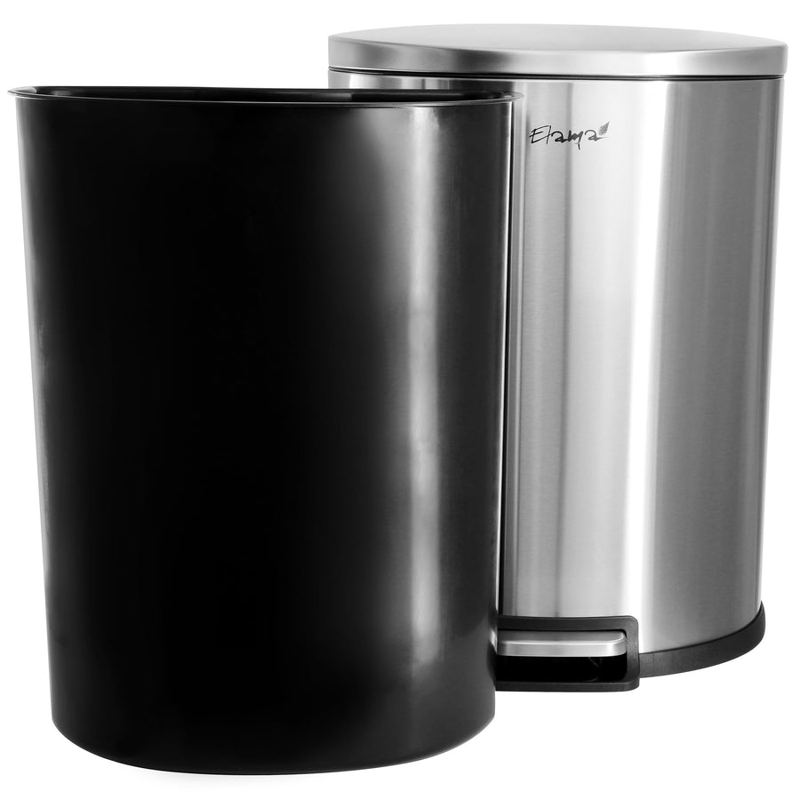 Removable black inner bucket from the 13 gallon half-circle trash can