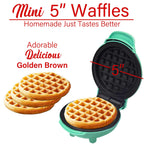 Brentwood TS-2141BL 5-Inch Non-Stick Mini Waffle Maker - Blue, 400W Multi-Use Maker for Waffles, Chaffles & Hash Browns