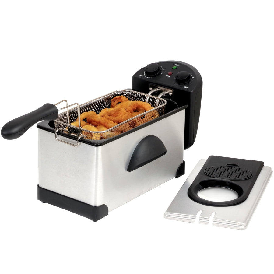 MegaChef 3.17 Quart Electric Oil Deep Fryer with Adjustable Temperature Control & Timer