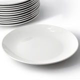 Elama Professional 12-Piece 10.5in Porcelain Dinner Plate Set, White