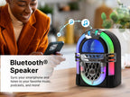VICTOR VDTJ-1000 Mini Bluetooth Jukebox – Multicolor LED Lighting, Rechargeable Battery, USB/SD/Aux Wireless Stereo Speaker