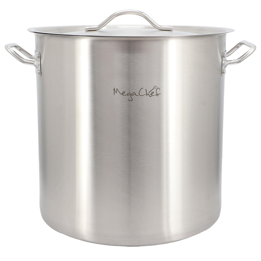 MegaChef MG-200707 52.8-Quart Stainless Steel Stock Pot with Lid