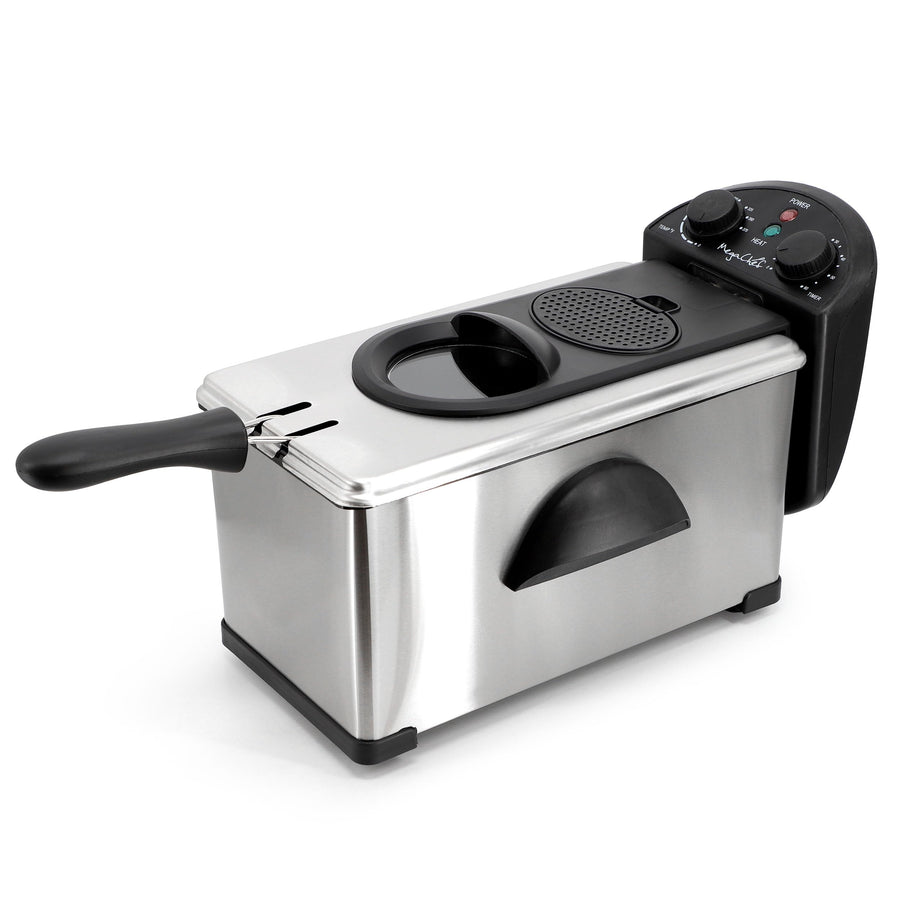 MegaChef 3.17 Quart Electric Oil Deep Fryer with Adjustable Temperature Control & Timer