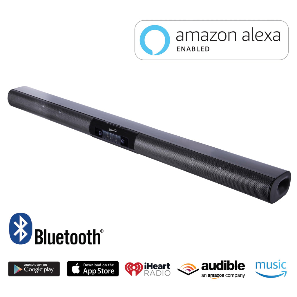 SuperSonic SC-1419SBA 37-Inch 40W Bluetooth & Wi-Fi Soundbar with Alexa Voice Control - Optical, RCA, Aux, FM Radio