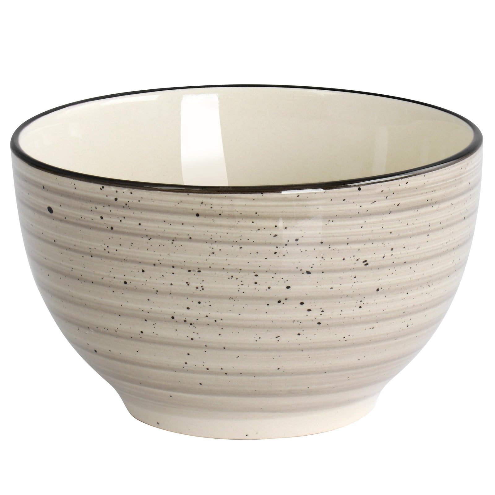 Elama Gia 24-Piece Stoneware Dinnerware Set, Cream, Service for 6 (Plates & Bowls, No Mugs)