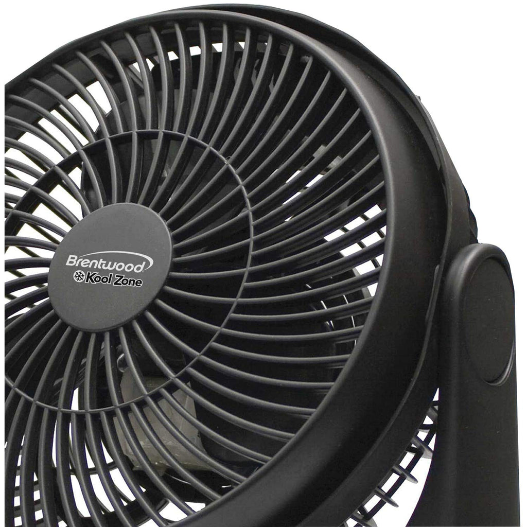 Brentwood Kool Zone F-8BKR 8 Inch 3-Speed High Velocity Air Circulator Fan - Black