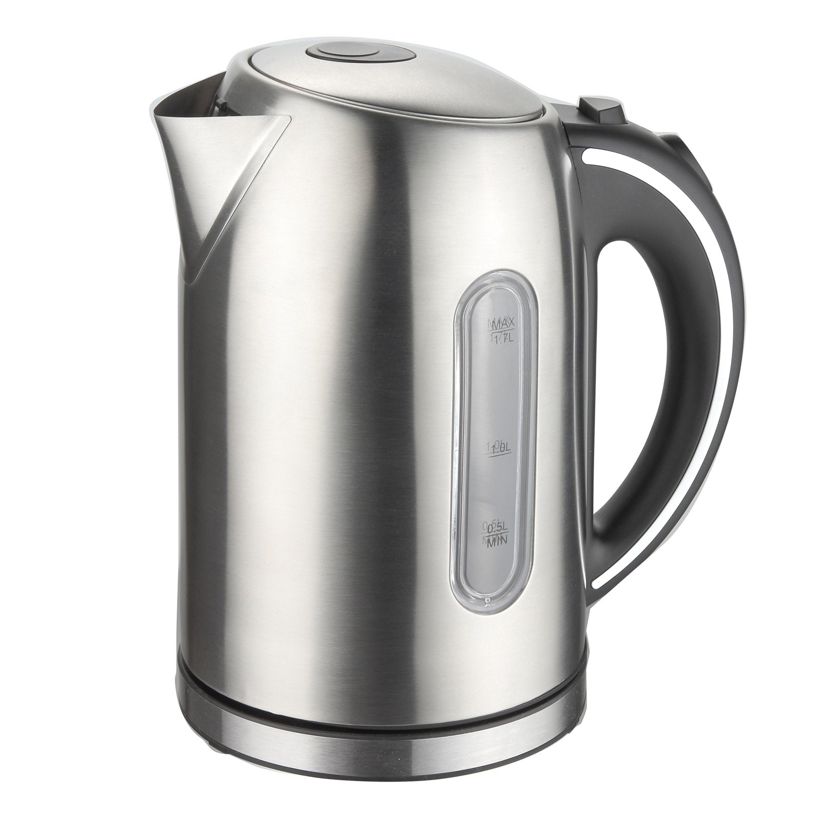 Megachef 1.7L Stainless Steel Electric Kettle, Silver Cordless Kettle with Auto Shut-Off and Boil-Dry Protection