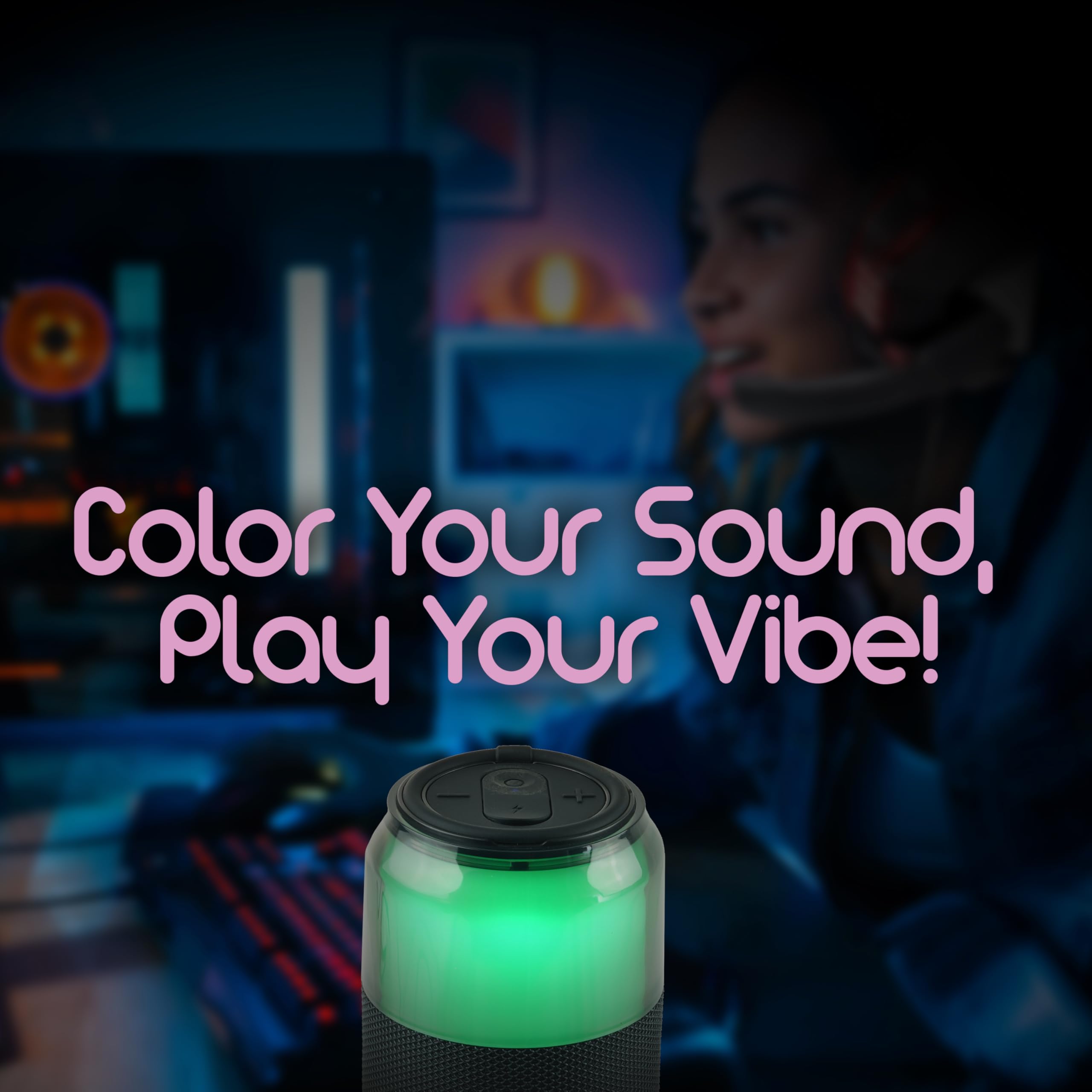 SuperSonic SodaBoom SC-2335BT Bluetooth 5.4 LED Speaker - Black, 10W, TWS
