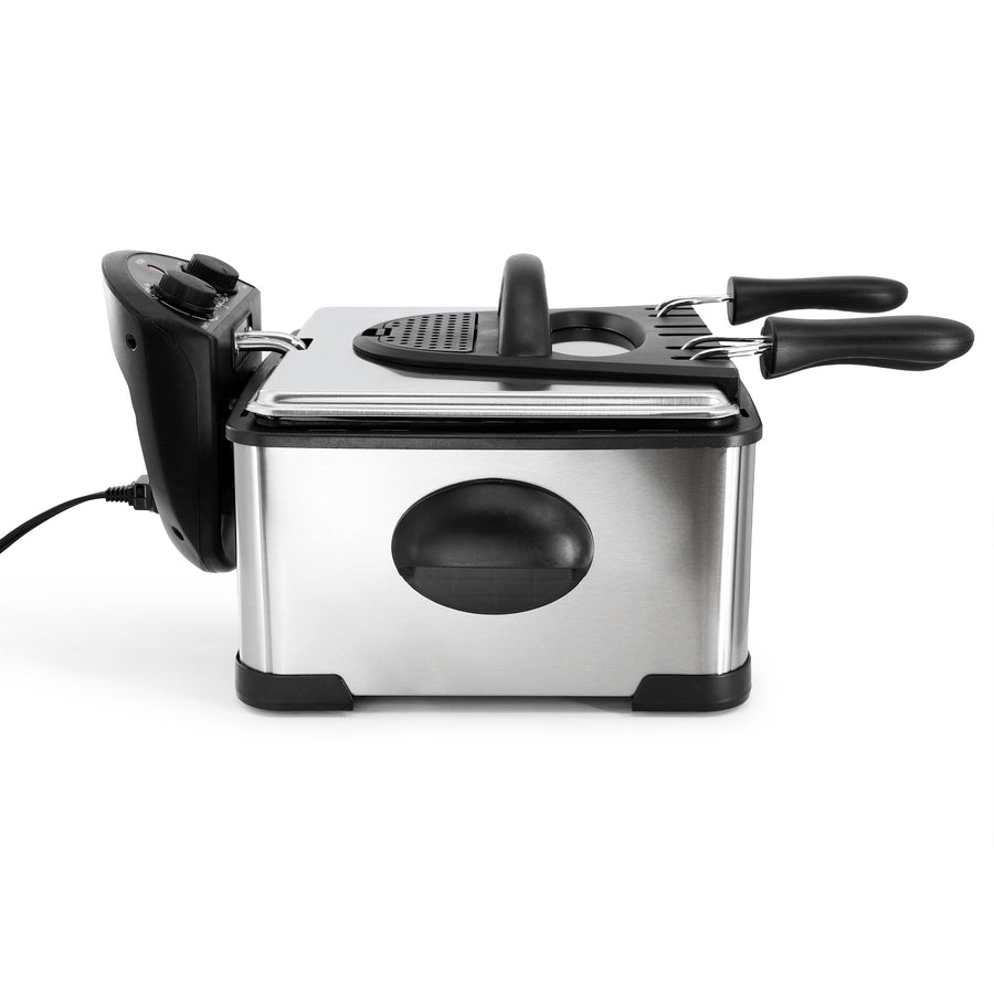 MegaChef 4.23 Quart Electric Oil Deep Fryer with Adjustable Temperature Control & Timer