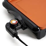 MegaChef MCG-4826YA 18.89 Inch Copper-Coated Nonstick Electric Grill and Griddle, 1400W with Detachable Thermostat and Drip Tray, Black