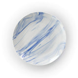 Marble Stoneware Dinnerware Set for 4, 16 Piece with Mugs, Glossy Blue and White, Elama Fine Marble