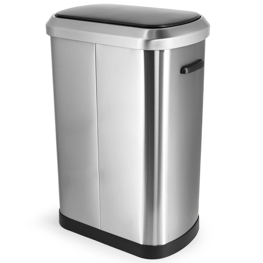Elama ELM-U8-50L 13 Gallon Automatic Infrared Sensor Trash Can, Hands-Free Lid, Brushed Silver with Black Top