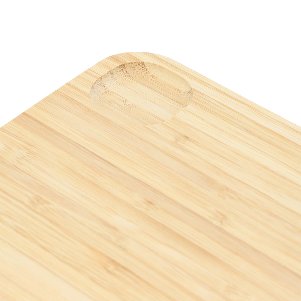 Elama 3-Piece Bamboo Wood Cutting Board Set – 13", 15" & 17" with Compartments for Prep & Serving