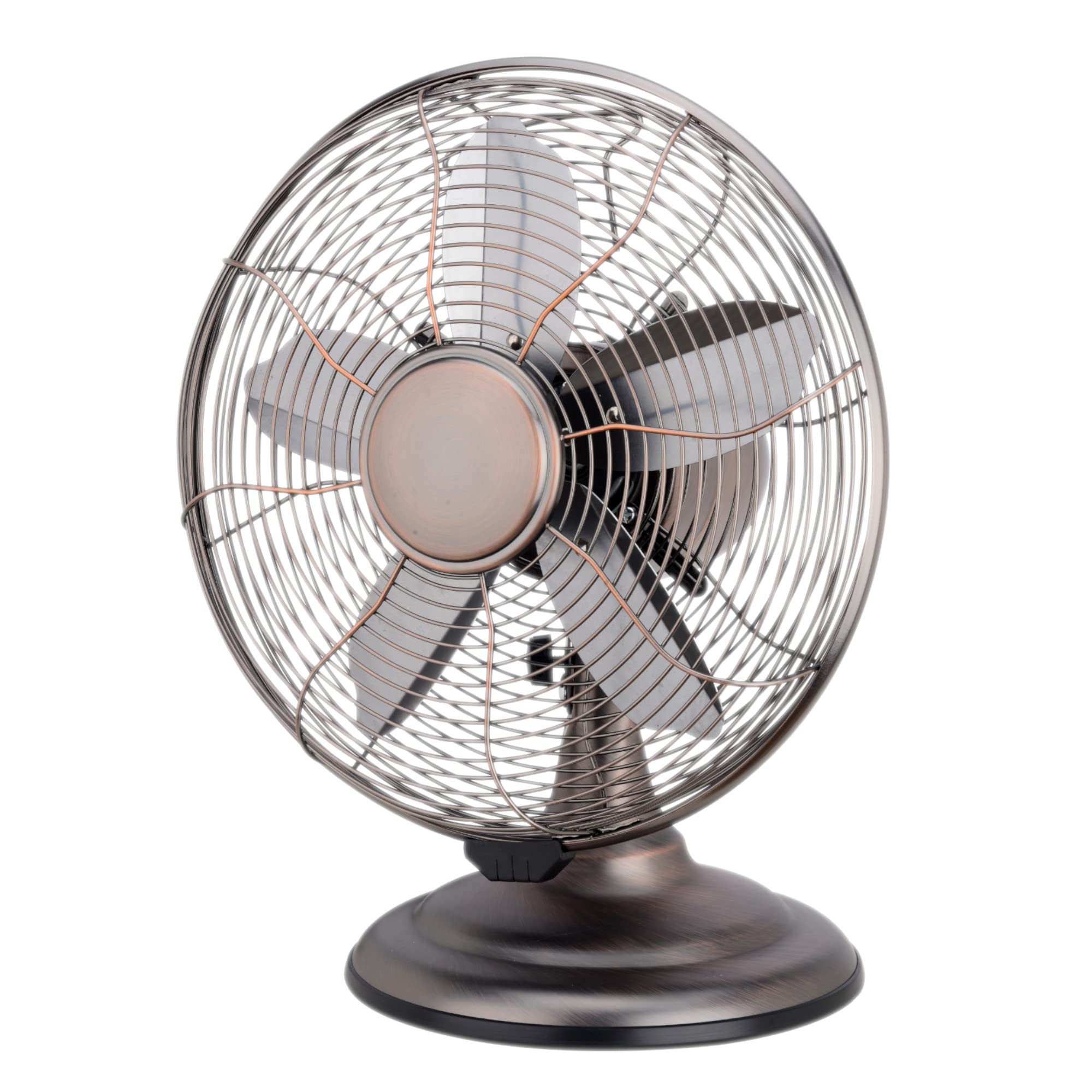 Optimus F-6212A 12-Inch 3-Speed Retro Oscillating Table Fan, Oil-Rubbed Bronze