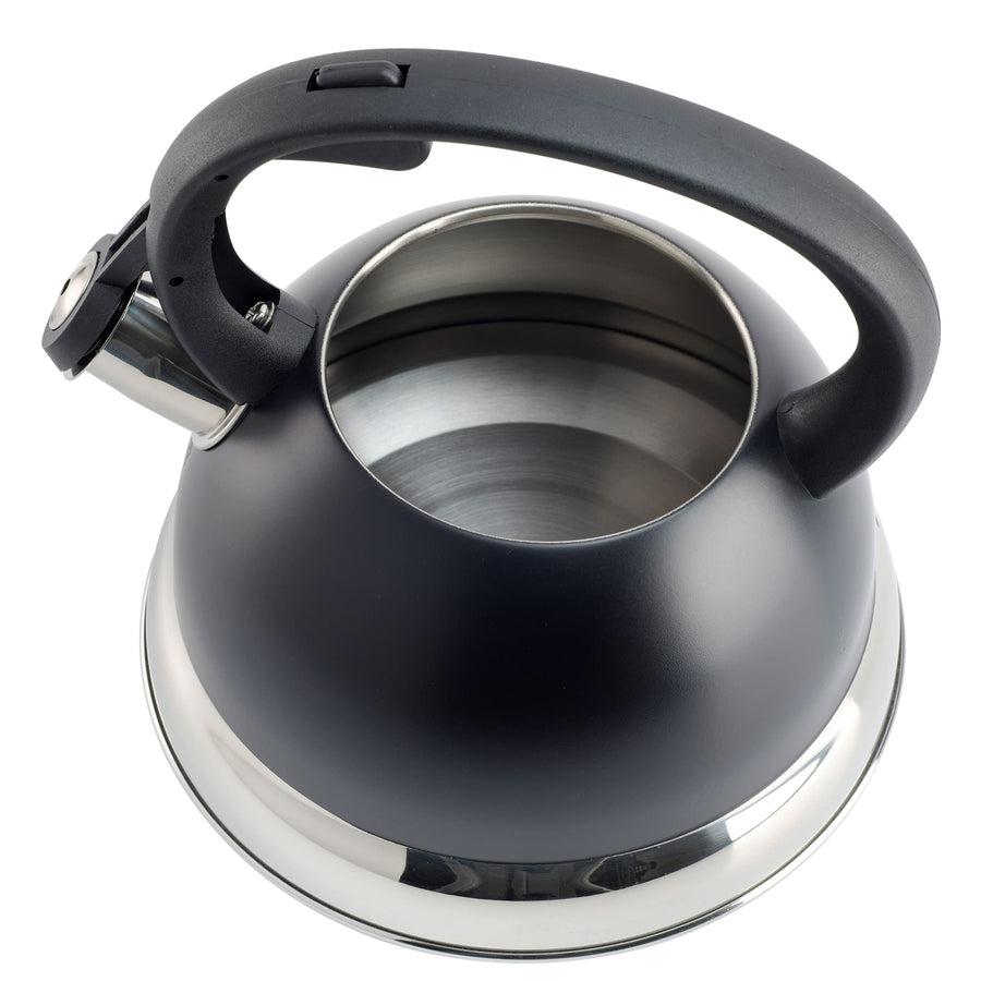 Mr. Coffee Flintshire 1.75-Quart Stainless Steel Whistling Tea Kettle, Matte Black