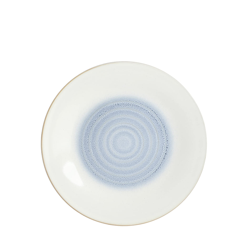 Gibson Elite Spiral Reactive 16-Pc Dinnerware Set – Blue Embossed Stoneware Service for 4, Microwave & Dishwasher Safe