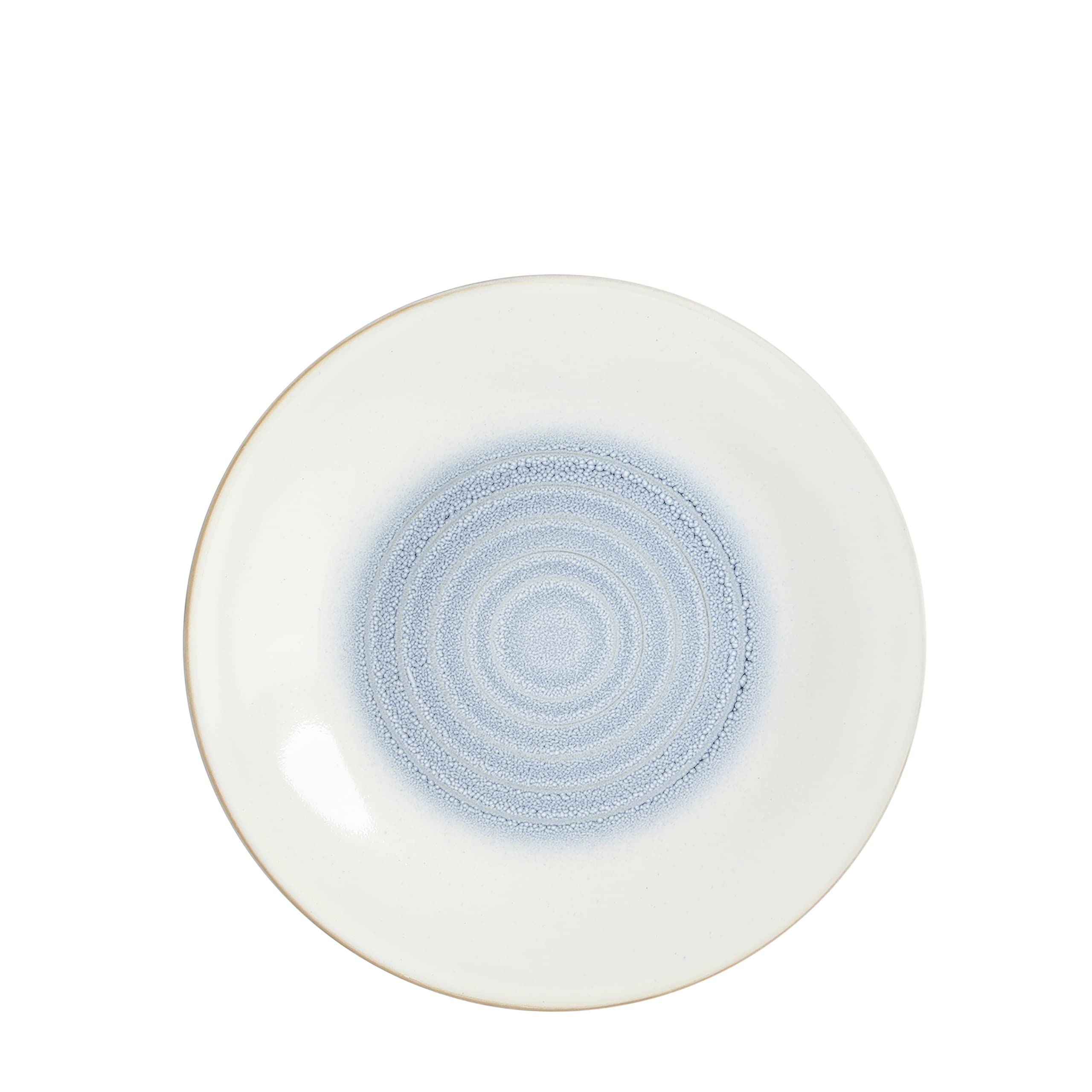 Gibson Elite Spiral Reactive 16-Pc Dinnerware Set – Blue Embossed Stoneware Service for 4, Microwave & Dishwasher Safe