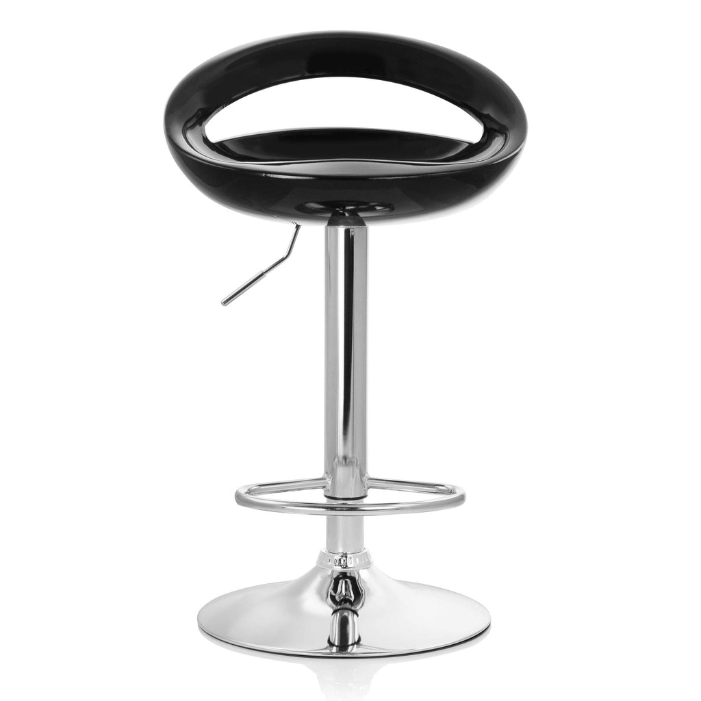 Elama Modern Retro Adjustable Bar Stool Set of 2 – Black with Chrome Swivel Base (ELM-2101)