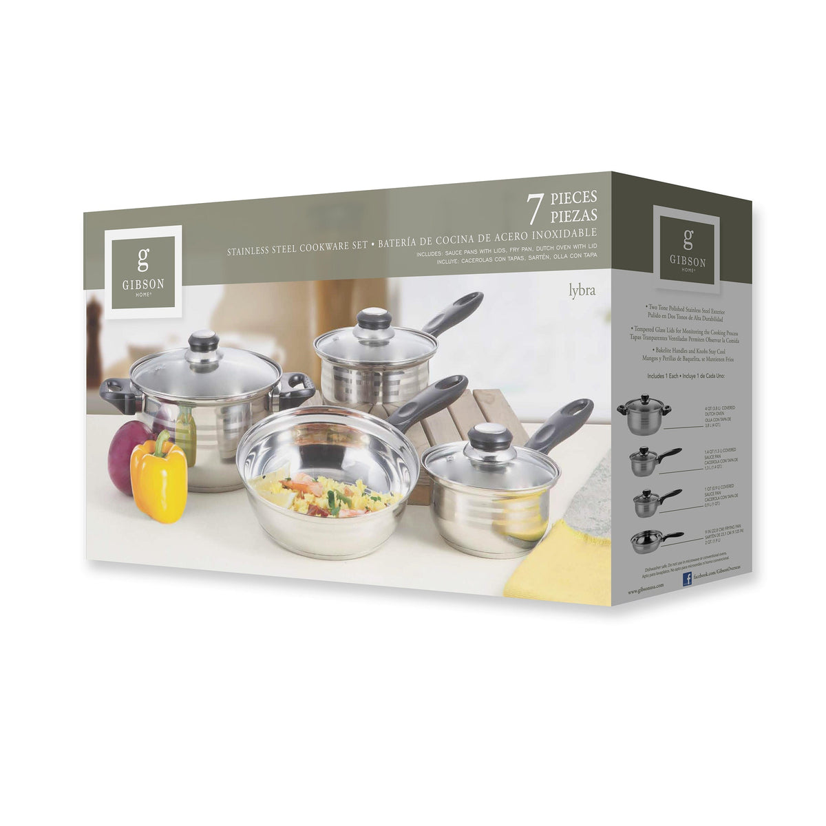 Lybra stainless steel cookware set product photo 6