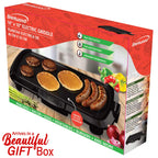 Brentwood TS-821 16 x 10 in Non-Stick Electric Griddle with Removable Drip Tray - Black, 1200W
