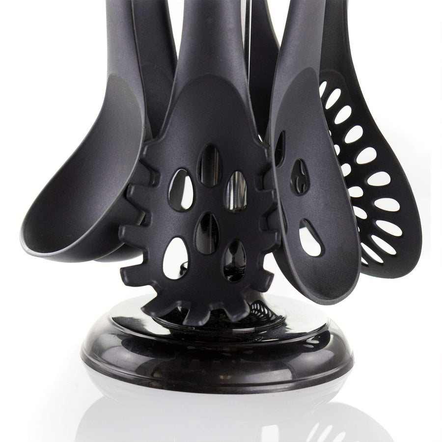 MegaChef 7-Piece Nylon Kitchen Utensil Set with Stand, Assorted Colors