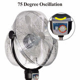Optimus F-4205 20-Inch 3-Speed Industrial-Grade High-Velocity Oscillating Stand Fan, Chrome Grill