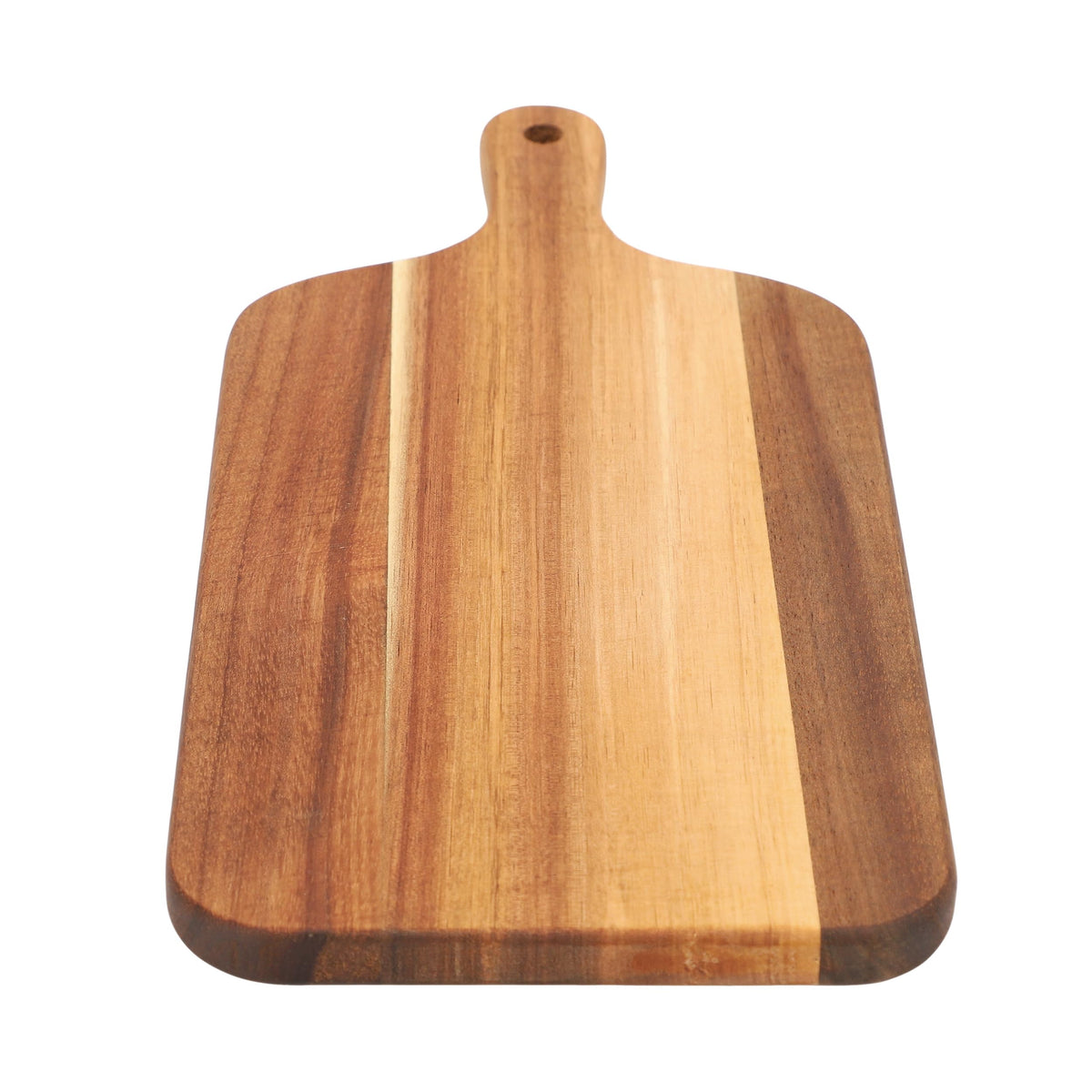 Acacia Wood Charcuterie Board with Handle, 11.5 Inch Rectangle Cheese and Serving Board, Natural, Elama